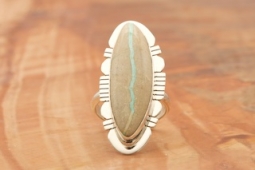 Genuine Boulder Turquoise Native American Ring